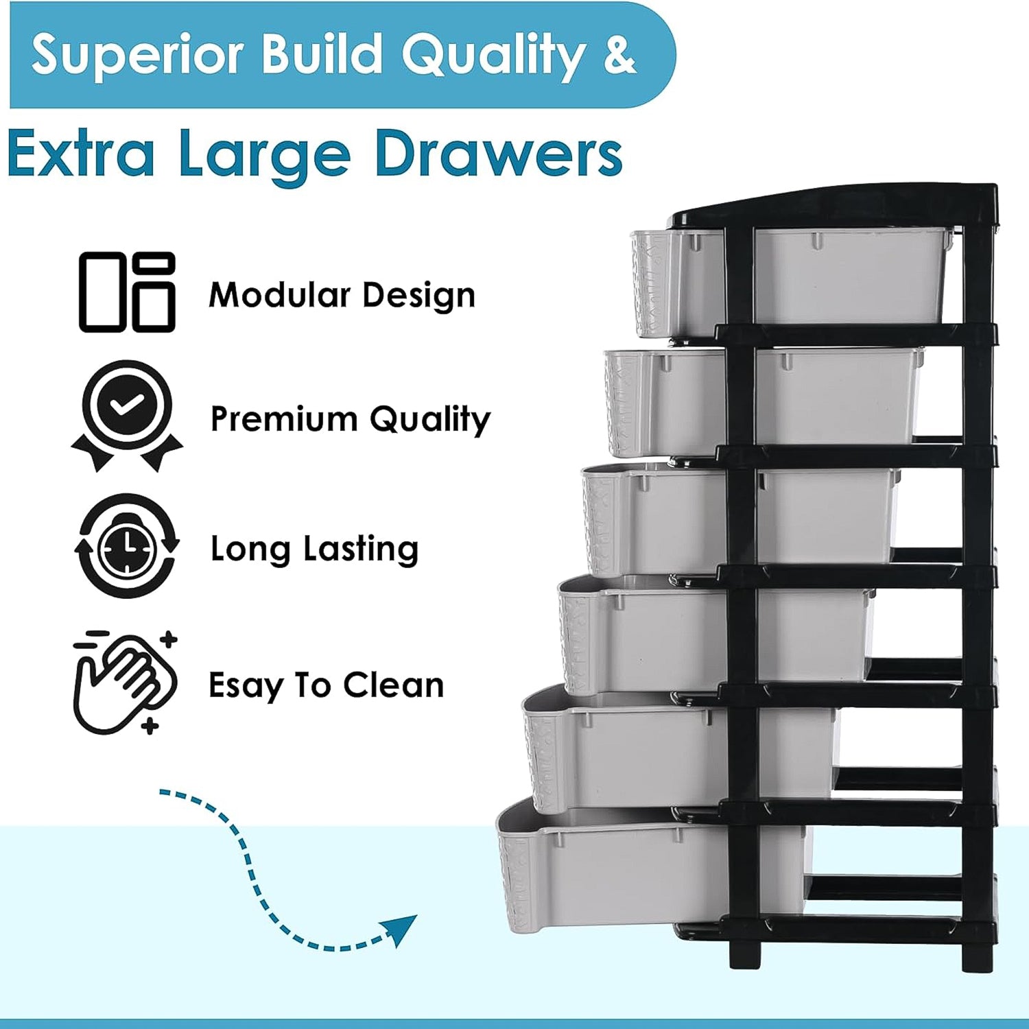 6-layer Heavy-duty Plastic Drawer Organizer Cabinet With Stone Texture Drawers 6-layer Heavy-duty Plastic Drawer Organizer Cabinet With Stone Texture Drawers